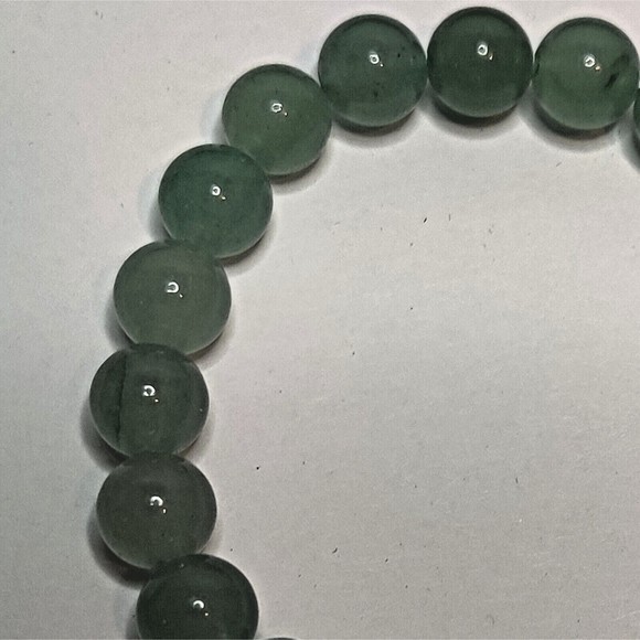 GREEN AVENTURINE STRETCHY ROUND 8mm BRACELET NAT. STONE w/ FREE FELT POUCH-B809 - Picture 10 of 14